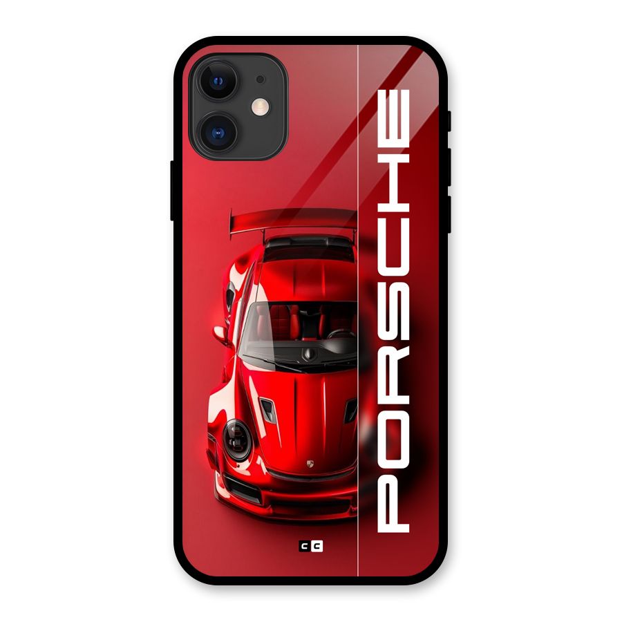 Red Porsche Glass Back Case for iPhone 11