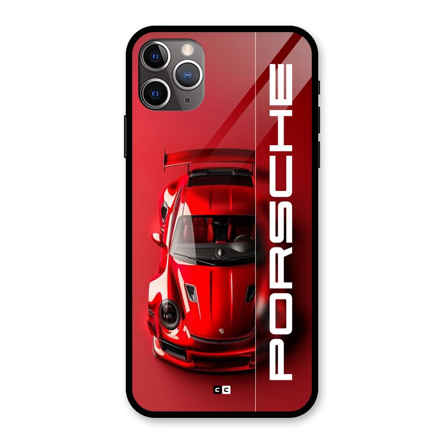 Red Porsche Glass Back Case for iPhone 11 Pro Max