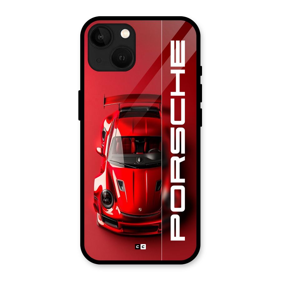 Red Porsche Glass Back Case for iPhone 13