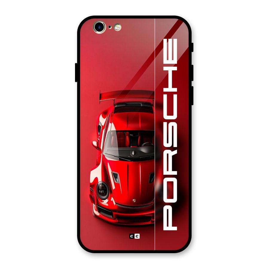 Red Porsche Glass Back Case for iPhone 6 6S