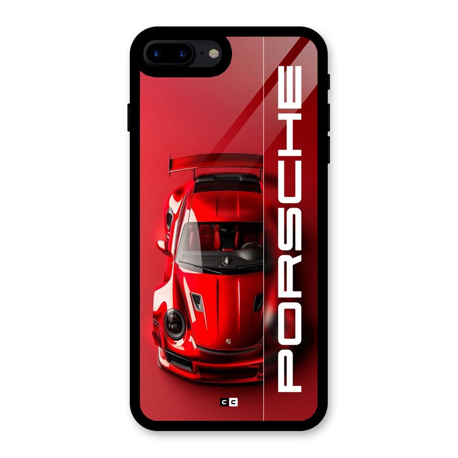 Red Porsche Glass Back Case for iPhone 8 Plus