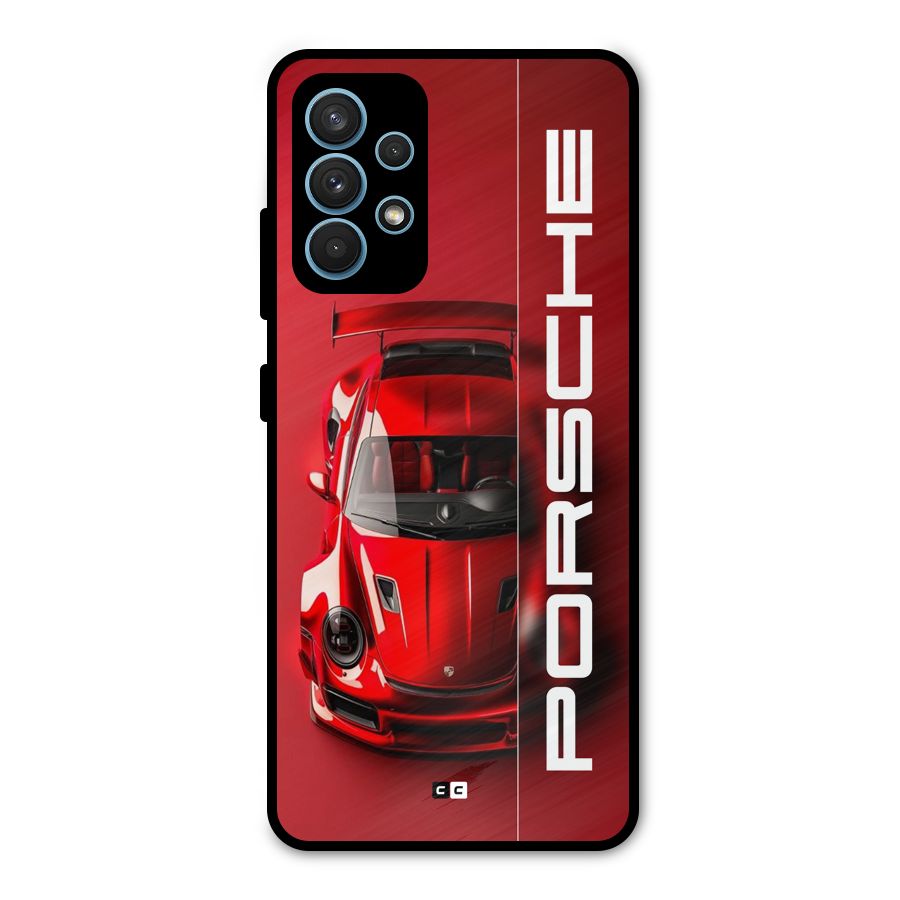 Red Porsche Metal Back Case for Galaxy A32