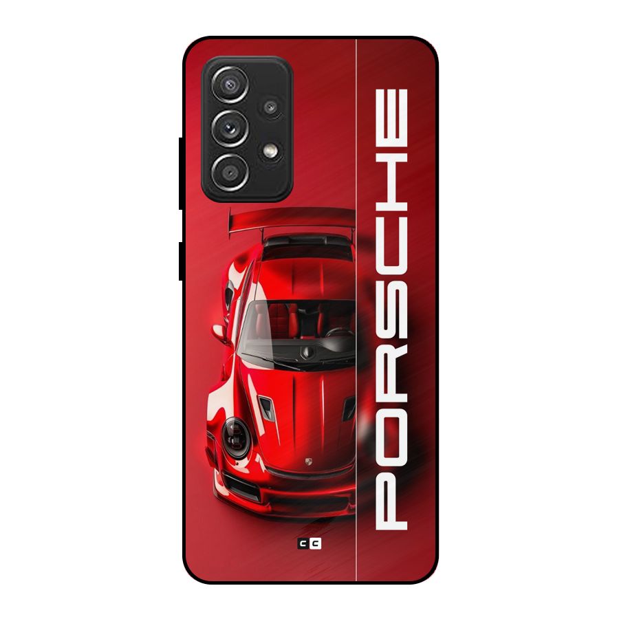 Red Porsche Metal Back Case for Galaxy A52
