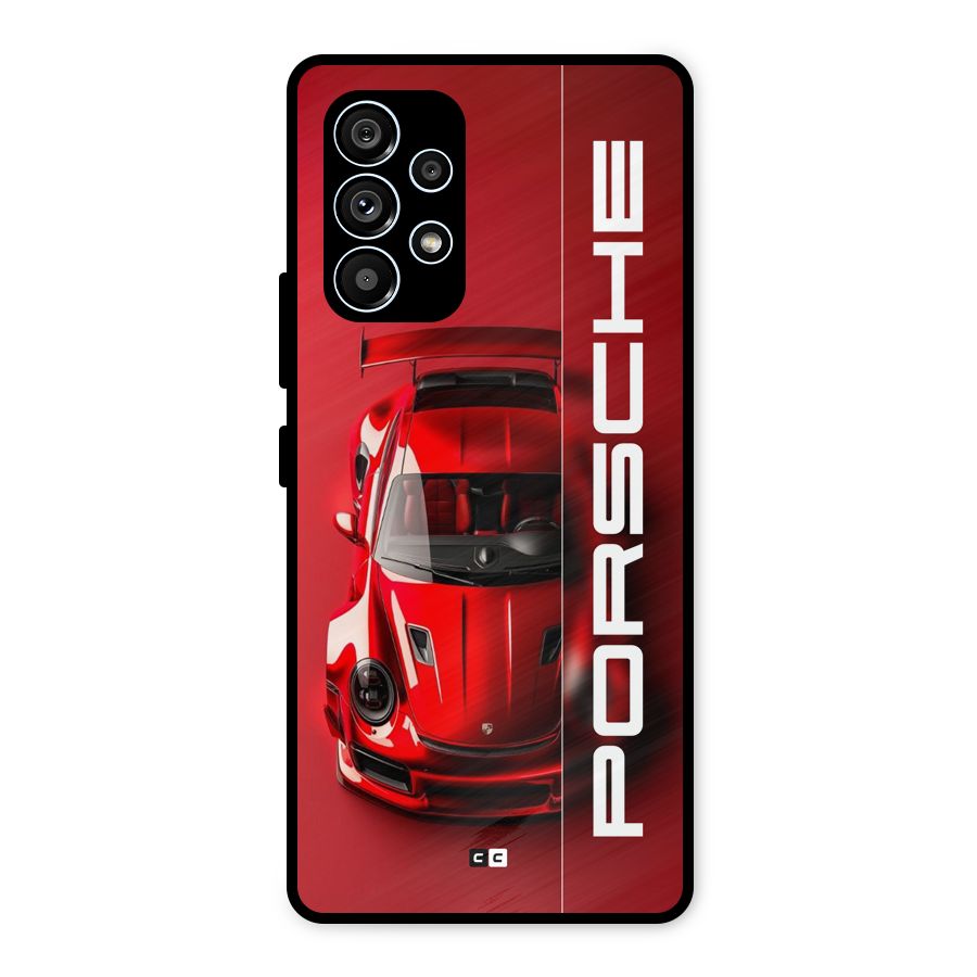 Red Porsche Metal Back Case for Galaxy A53 5G
