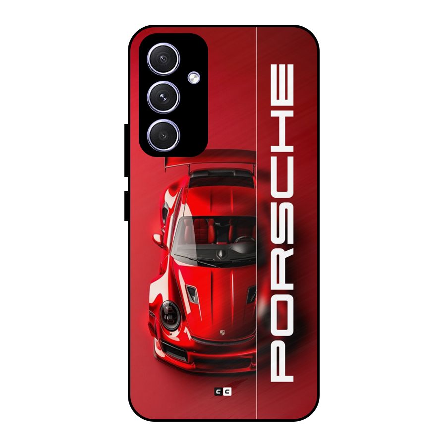 Red Porsche Metal Back Case for Galaxy A54