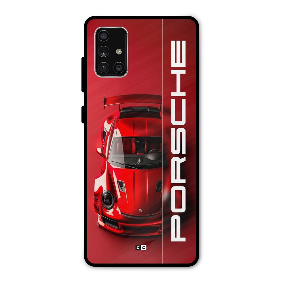 Red Porsche Metal Back Case for Galaxy A71