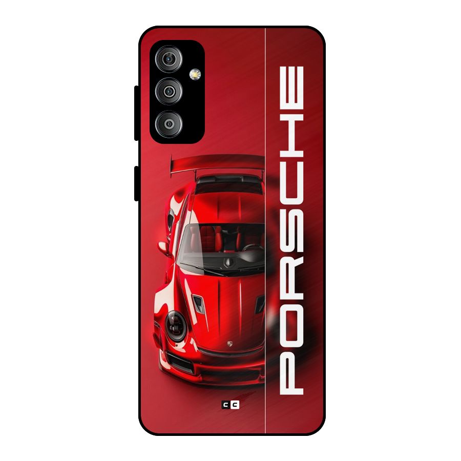 Red Porsche Metal Back Case for Galaxy F23