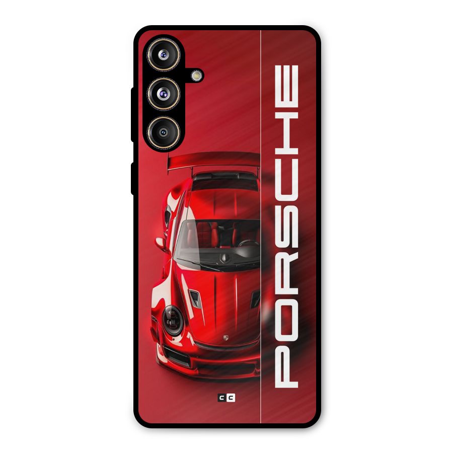 Red Porsche Metal Back Case for Galaxy F55