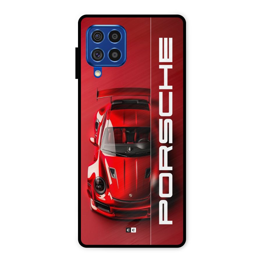 Red Porsche Metal Back Case for Galaxy F62