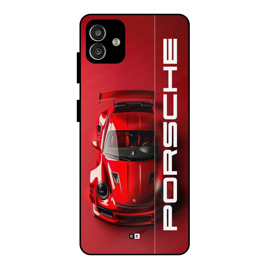 Red Porsche Metal Back Case for Galaxy M13 5G