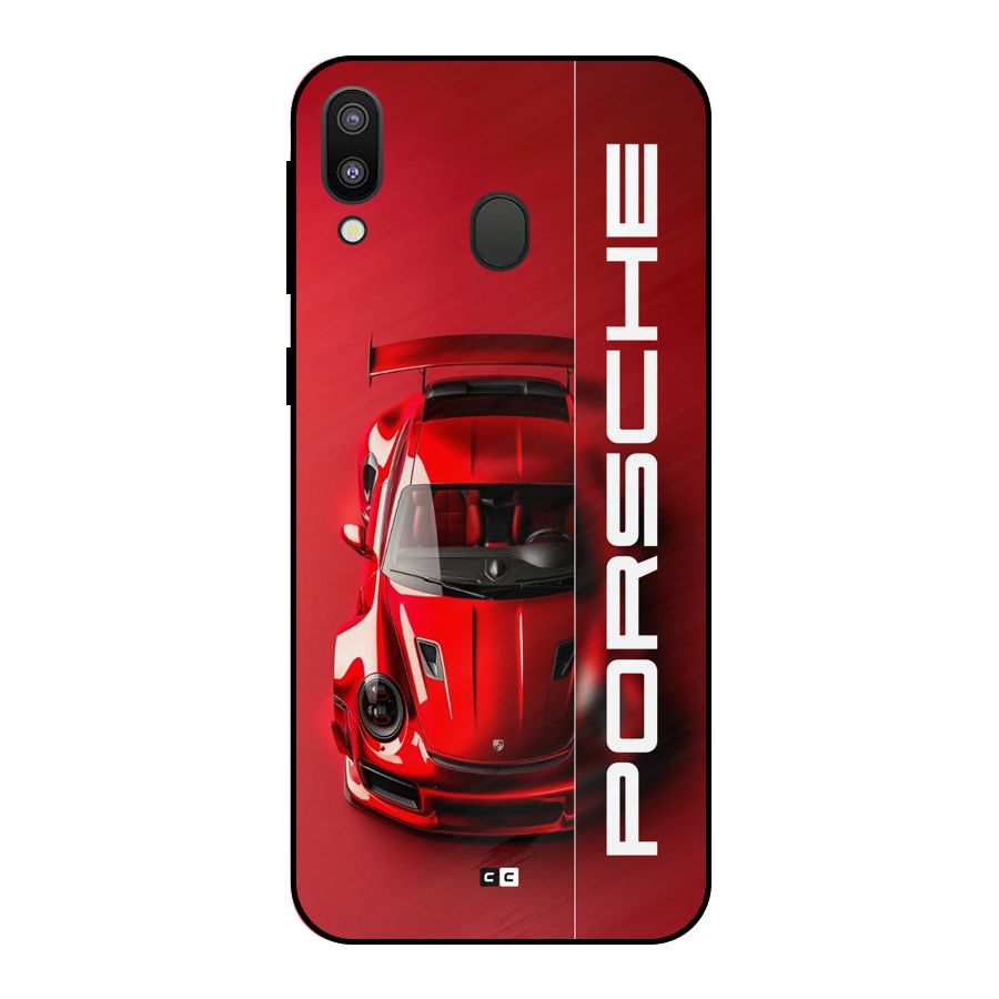 Red Porsche Metal Back Case for Galaxy M20