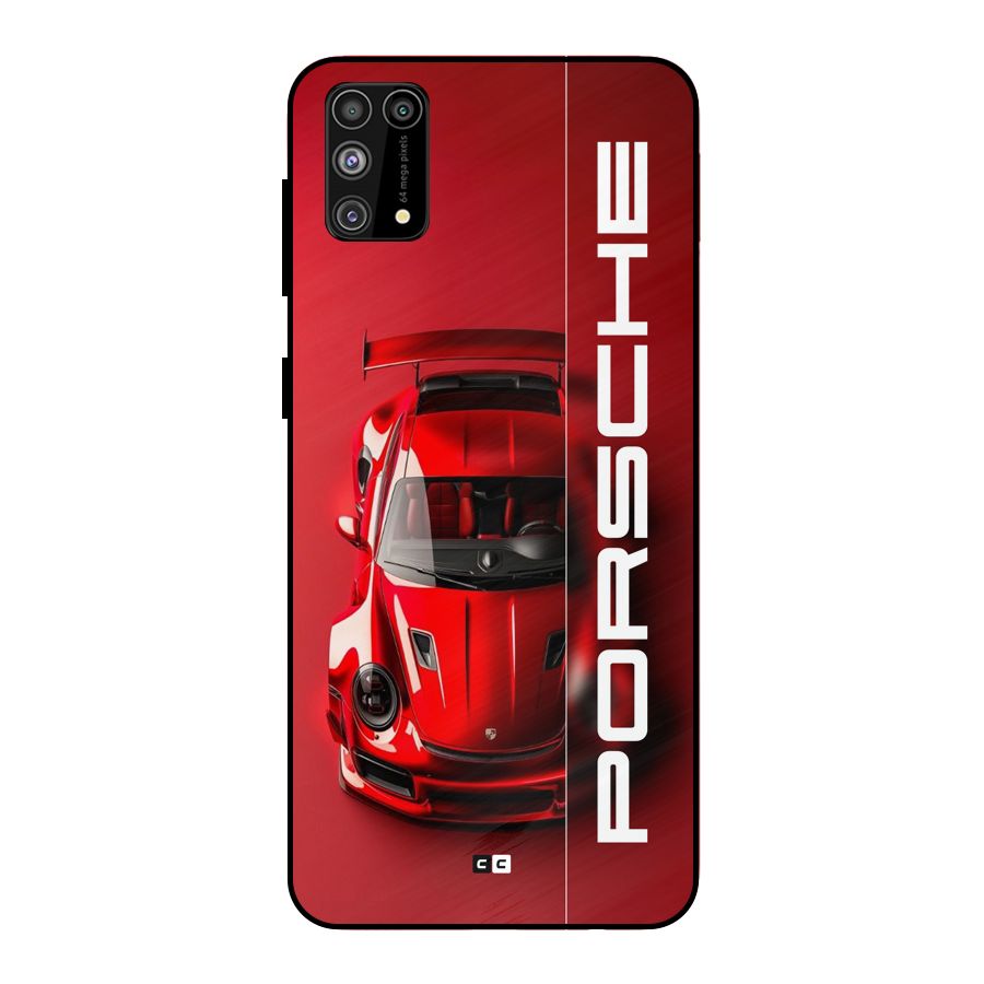 Red Porsche Metal Back Case for Galaxy M31
