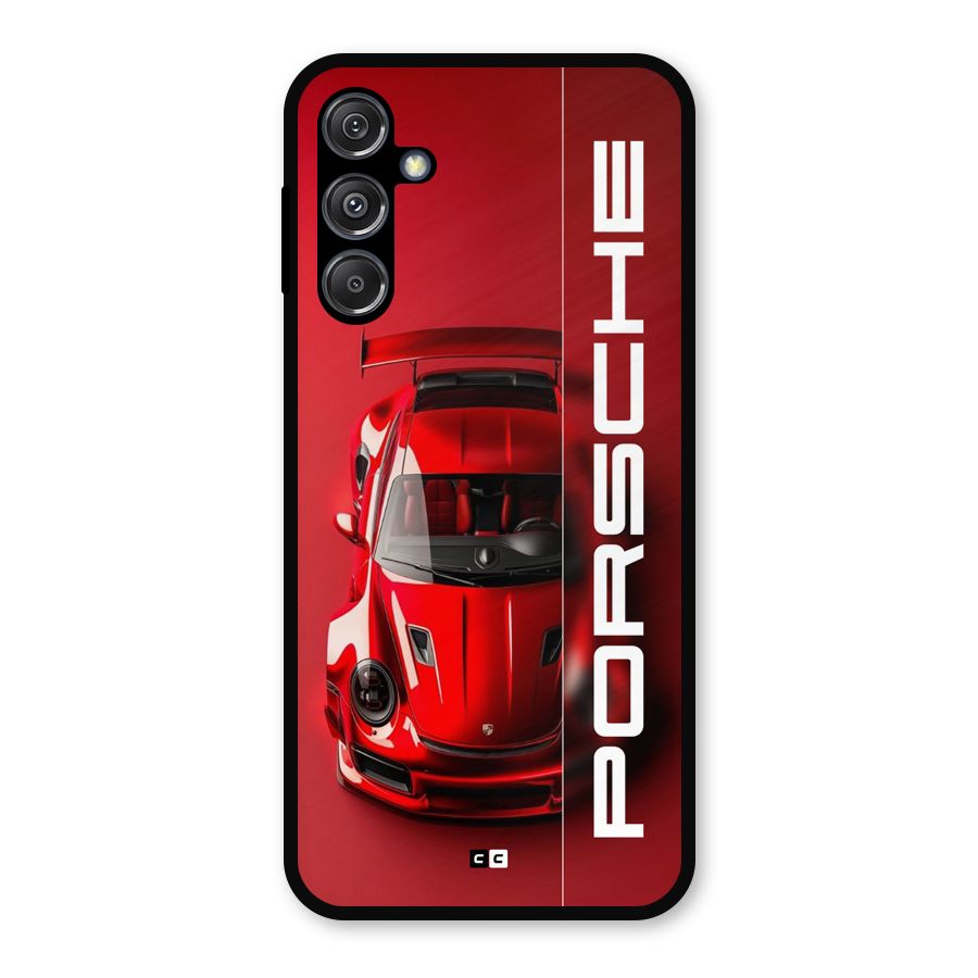 Red Porsche Metal Back Case for Galaxy M34 5G