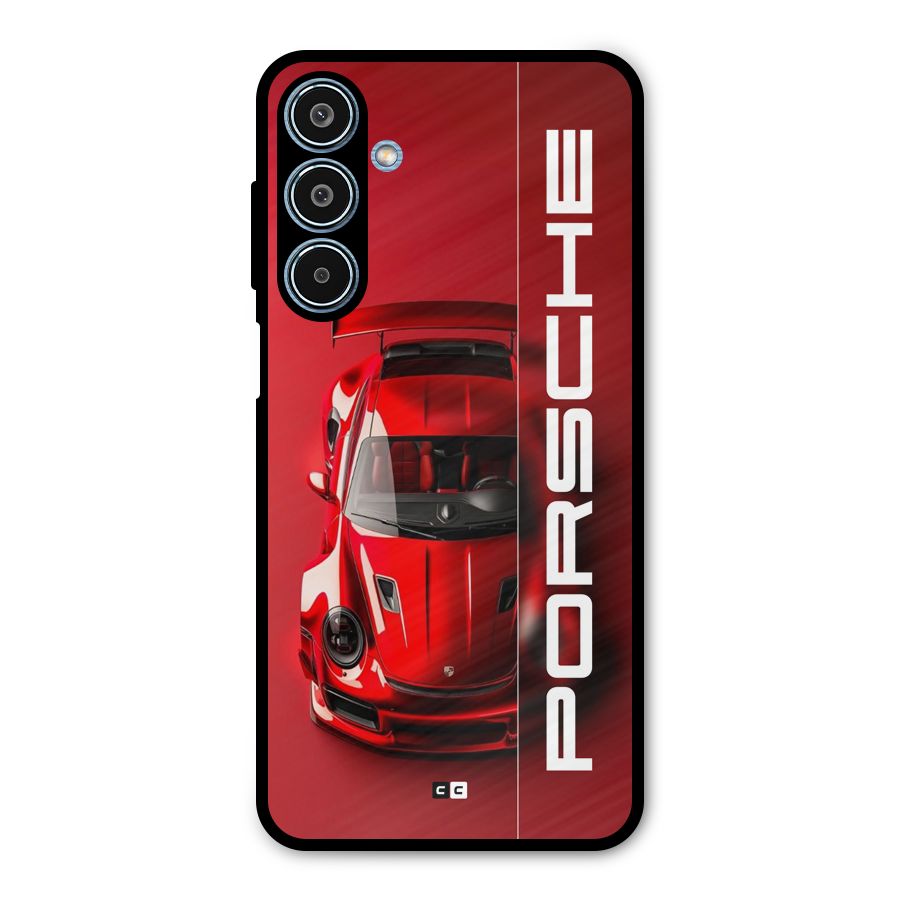 Red Porsche Metal Back Case for Galaxy M35