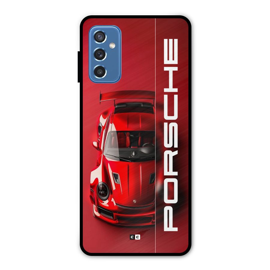 Red Porsche Metal Back Case for Galaxy M52 5G