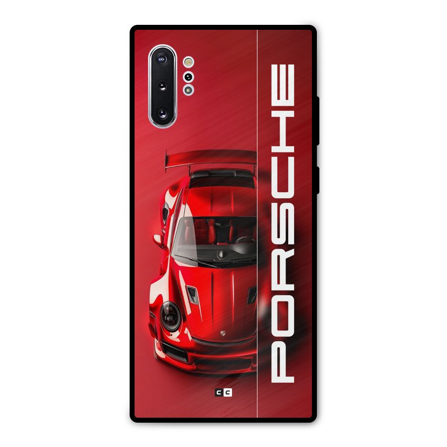 Red Porsche Metal Back Case for Galaxy Note 10 Plus