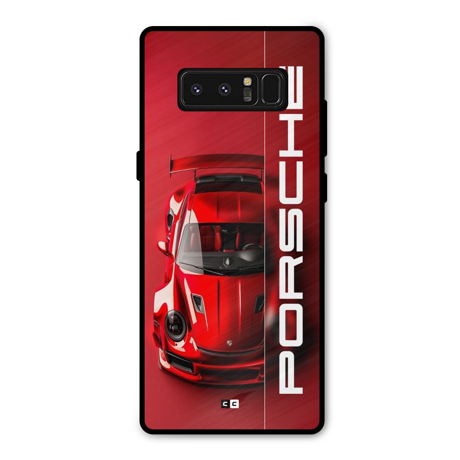 Red Porsche Metal Back Case for Galaxy Note 8