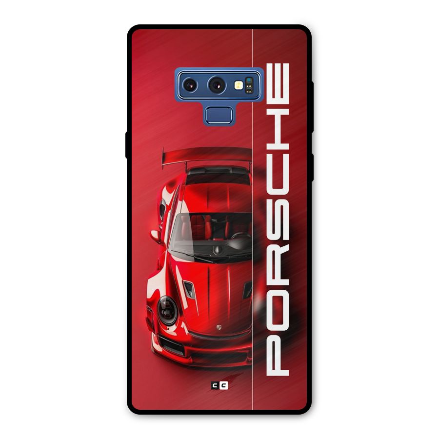 Red Porsche Metal Back Case for Galaxy Note 9