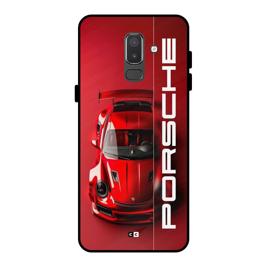 Red Porsche Metal Back Case for Galaxy On8 (2018)