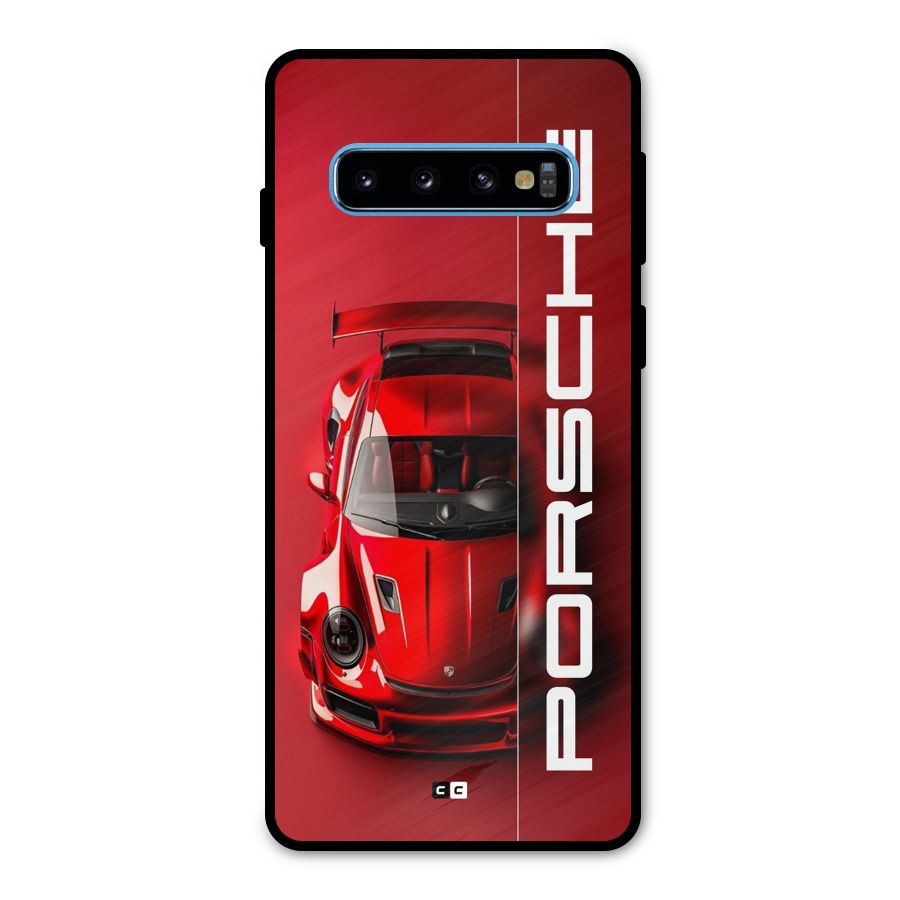 Red Porsche Metal Back Case for Galaxy S10