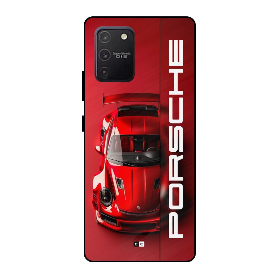 Red Porsche Metal Back Case for Galaxy S10 Lite