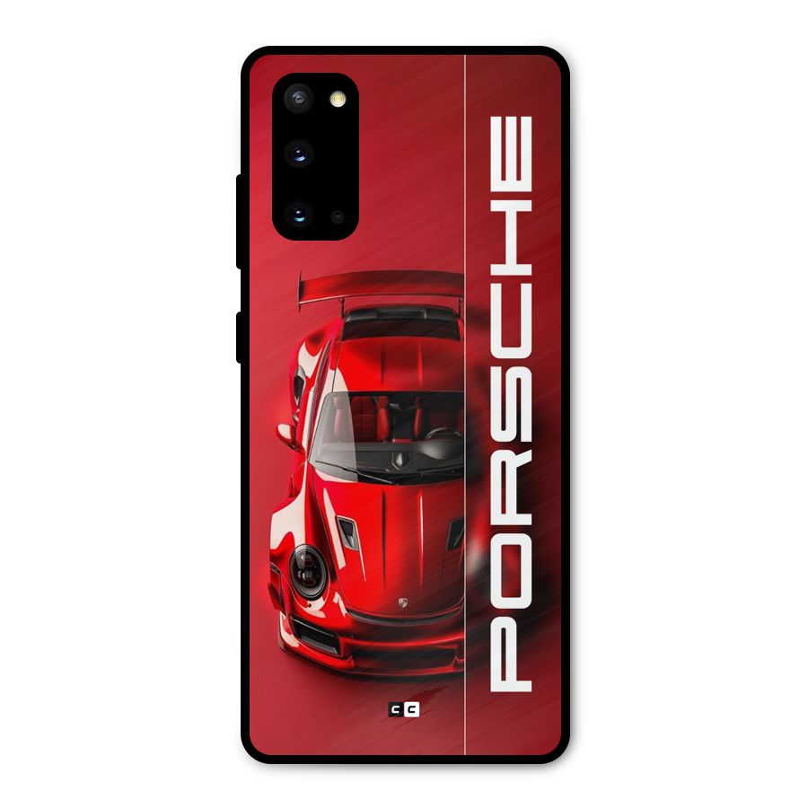 Red Porsche Metal Back Case for Galaxy S20