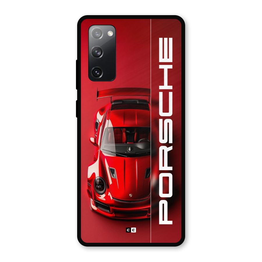 Red Porsche Metal Back Case for Galaxy S20 FE