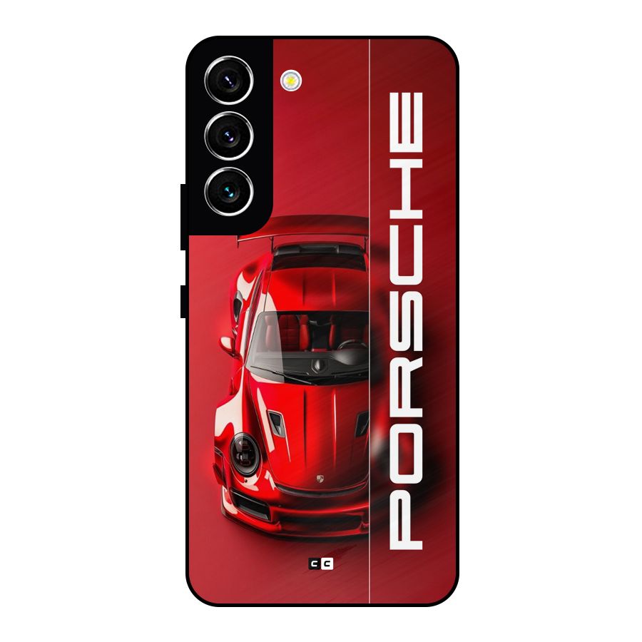 Red Porsche Metal Back Case for Galaxy S22 5G