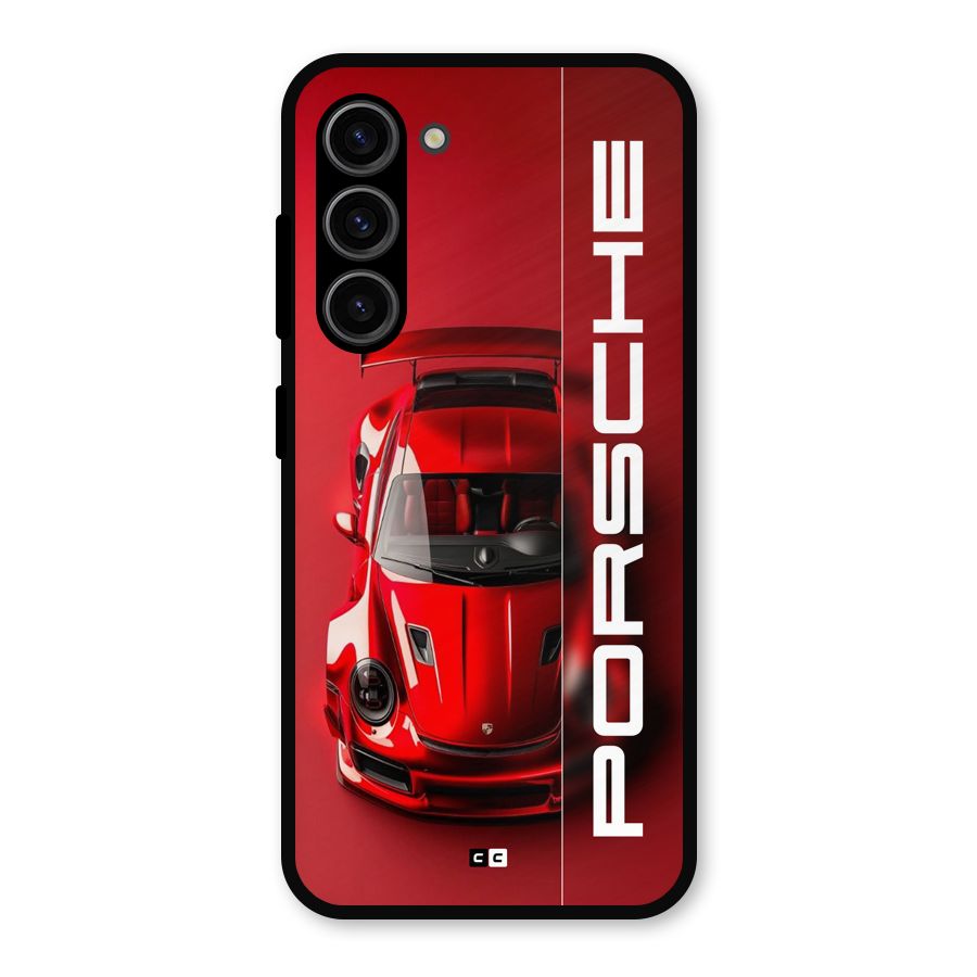 Red Porsche Metal Back Case for Galaxy S23