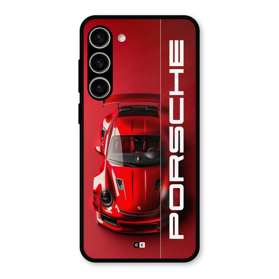 Red Porsche Metal Back Case for Galaxy S23 Plus