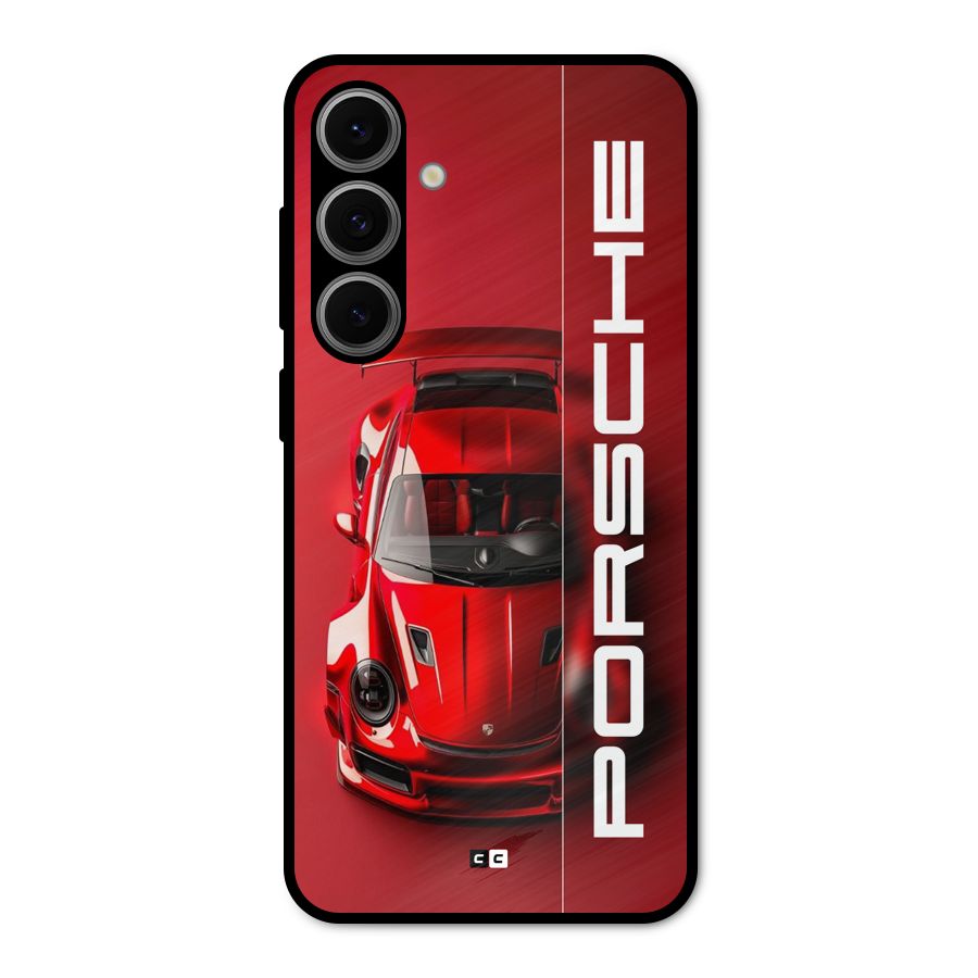 Red Porsche Metal Back Case for Galaxy S24 FE