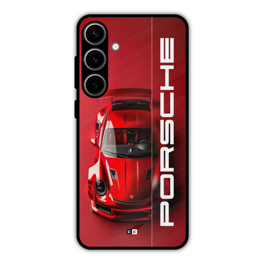 Red Porsche Metal Back Case for Galaxy S24 Plus