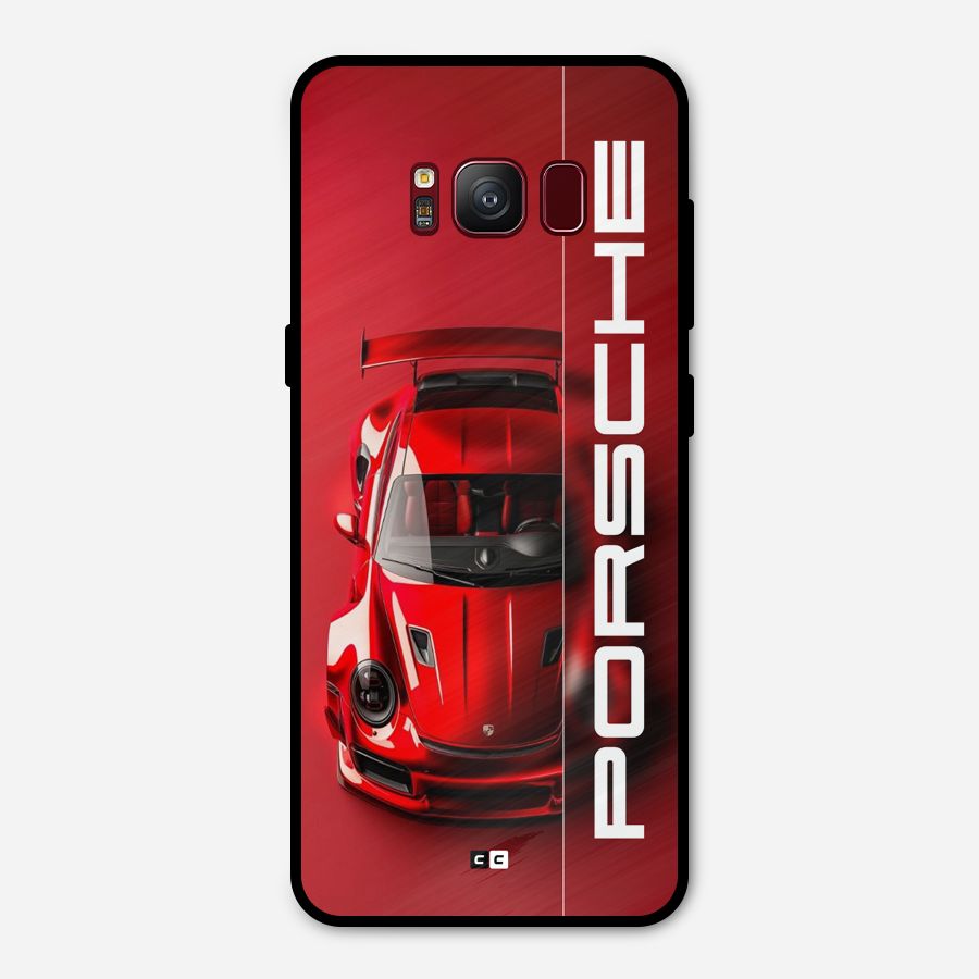 Red Porsche Metal Back Case for Galaxy S8
