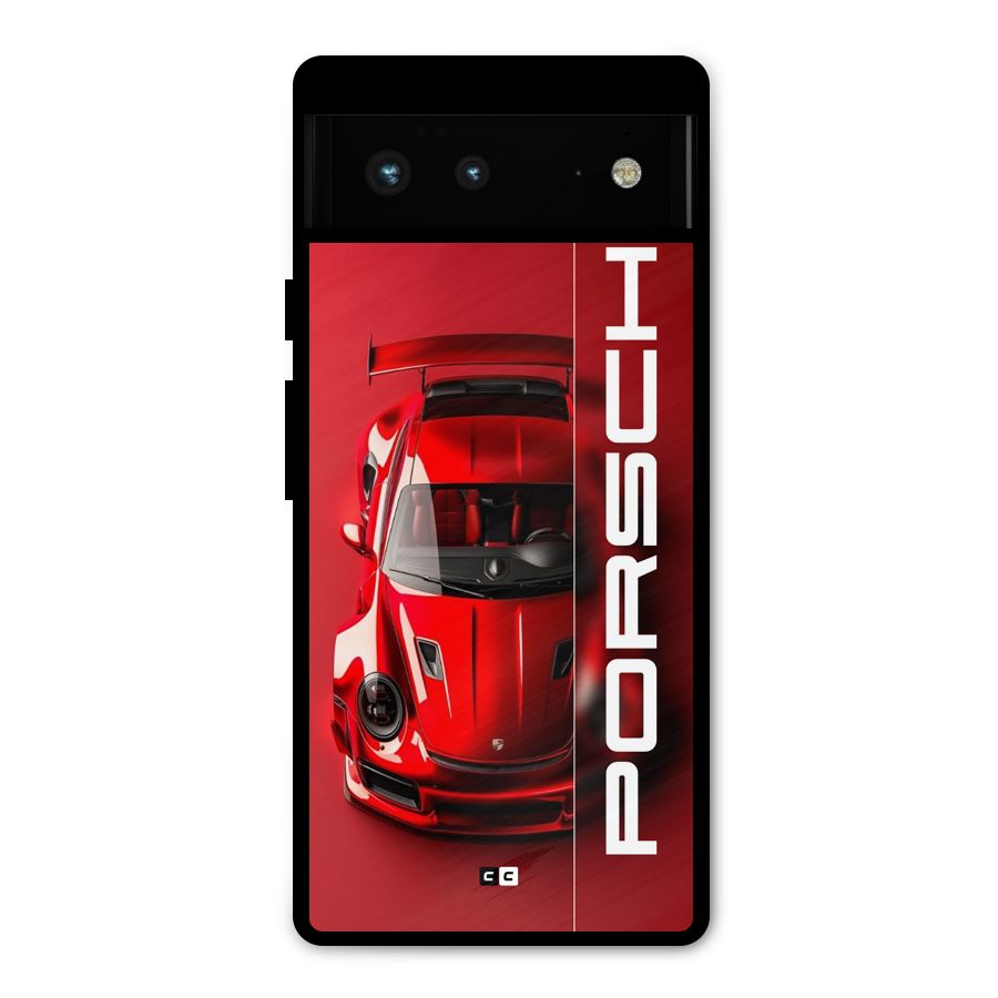 Red Porsche Metal Back Case for Google Pixel 6