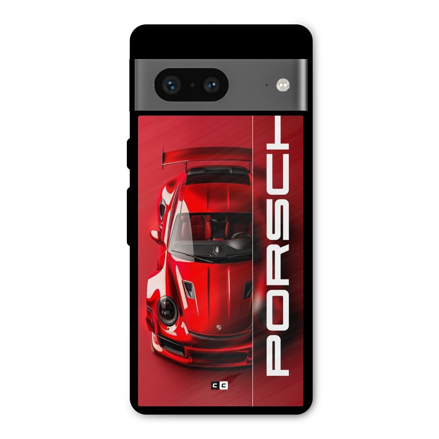 Red Porsche Metal Back Case for Google Pixel 7