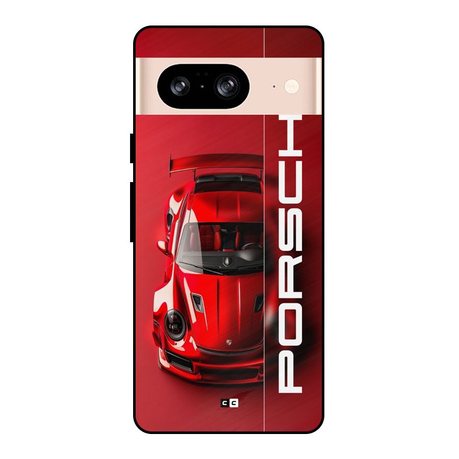 Red Porsche Metal Back Case for Google Pixel 8