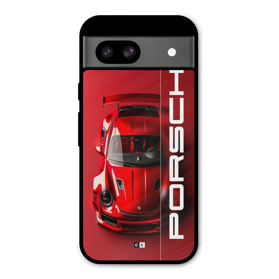 Red Porsche Metal Back Case for Google Pixel 8a