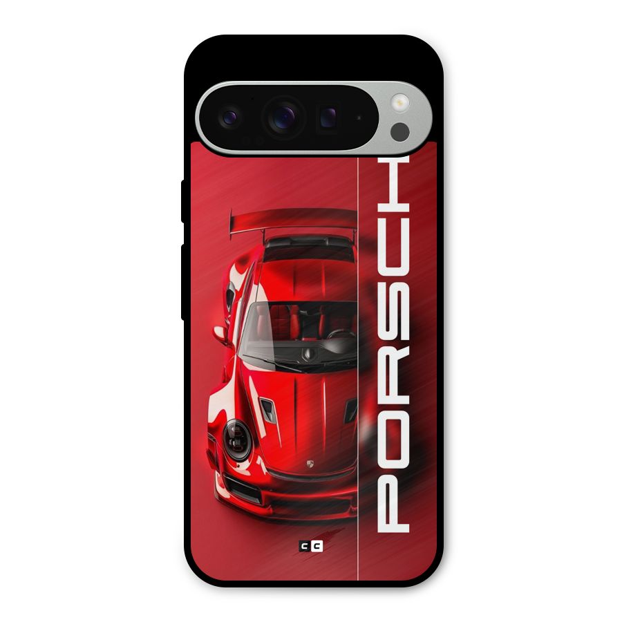 Red Porsche Metal Back Case for Google Pixel 9 Pro XL