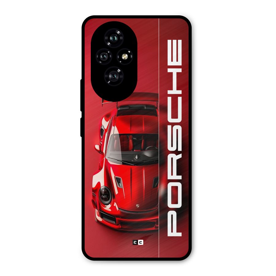 Red Porsche Metal Back Case for Honor 200