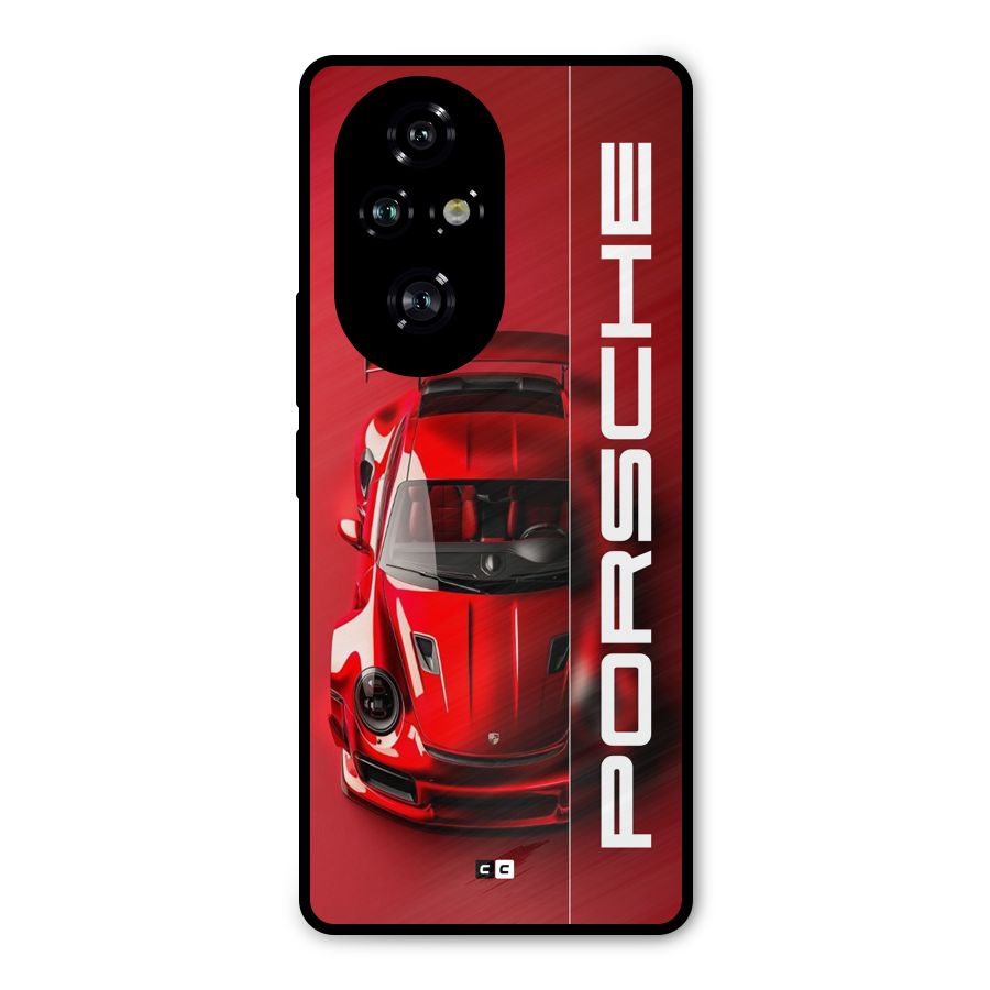 Red Porsche Metal Back Case for Honor 200 Pro