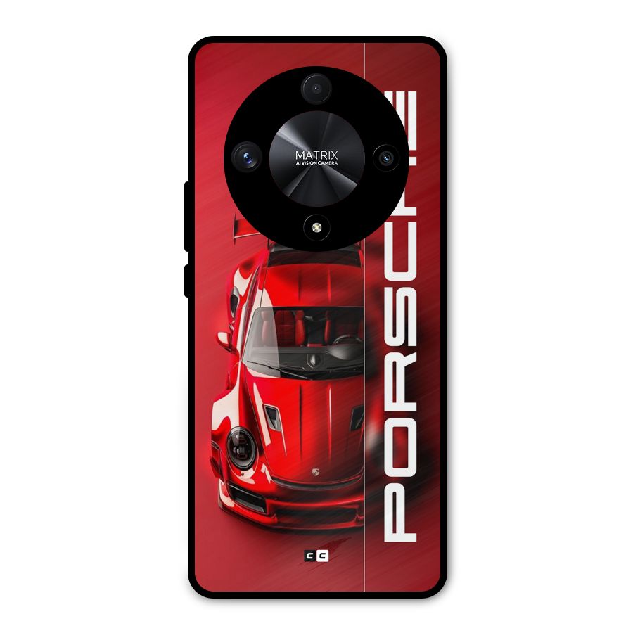 Red Porsche Metal Back Case for Honor X9b