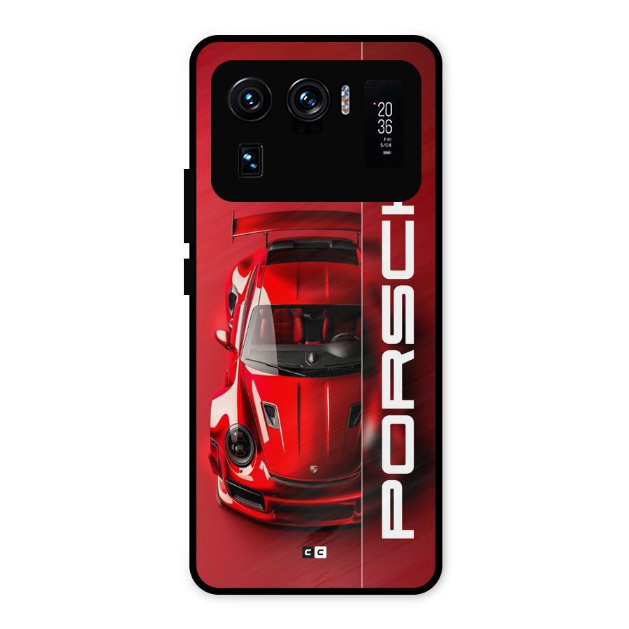 Red Porsche Metal Back Case for Mi 11 Ultra