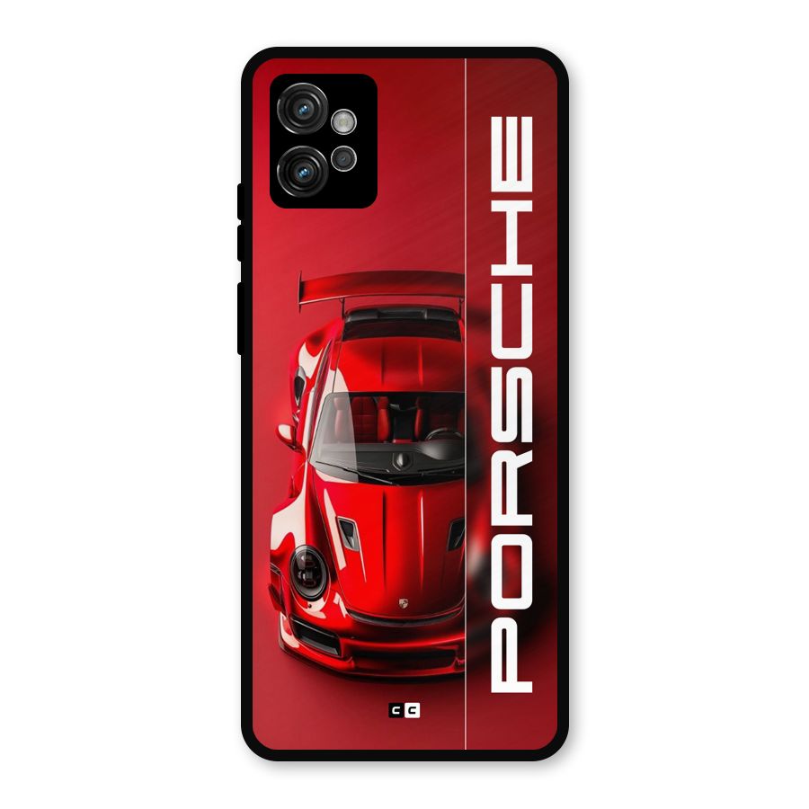 Red Porsche Metal Back Case for Moto G32