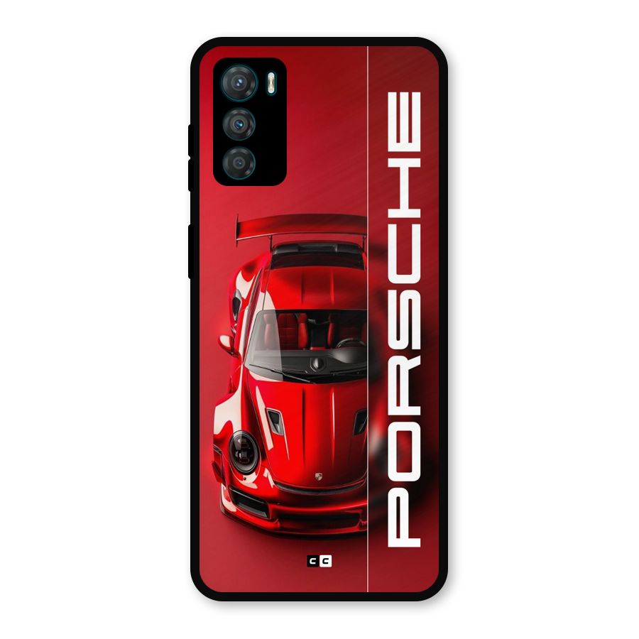 Red Porsche Metal Back Case for Moto G42