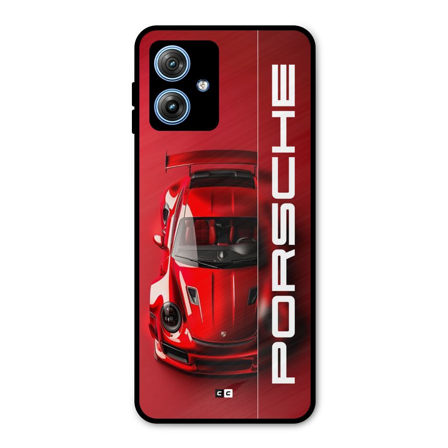 Red Porsche Metal Back Case for Moto G54