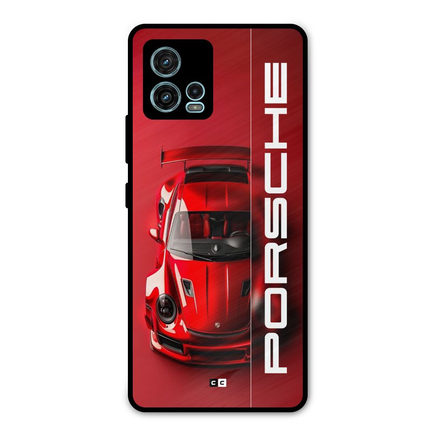 Red Porsche Metal Back Case for Moto G72