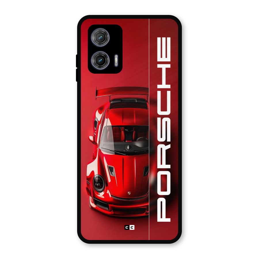 Red Porsche Metal Back Case for Moto G73