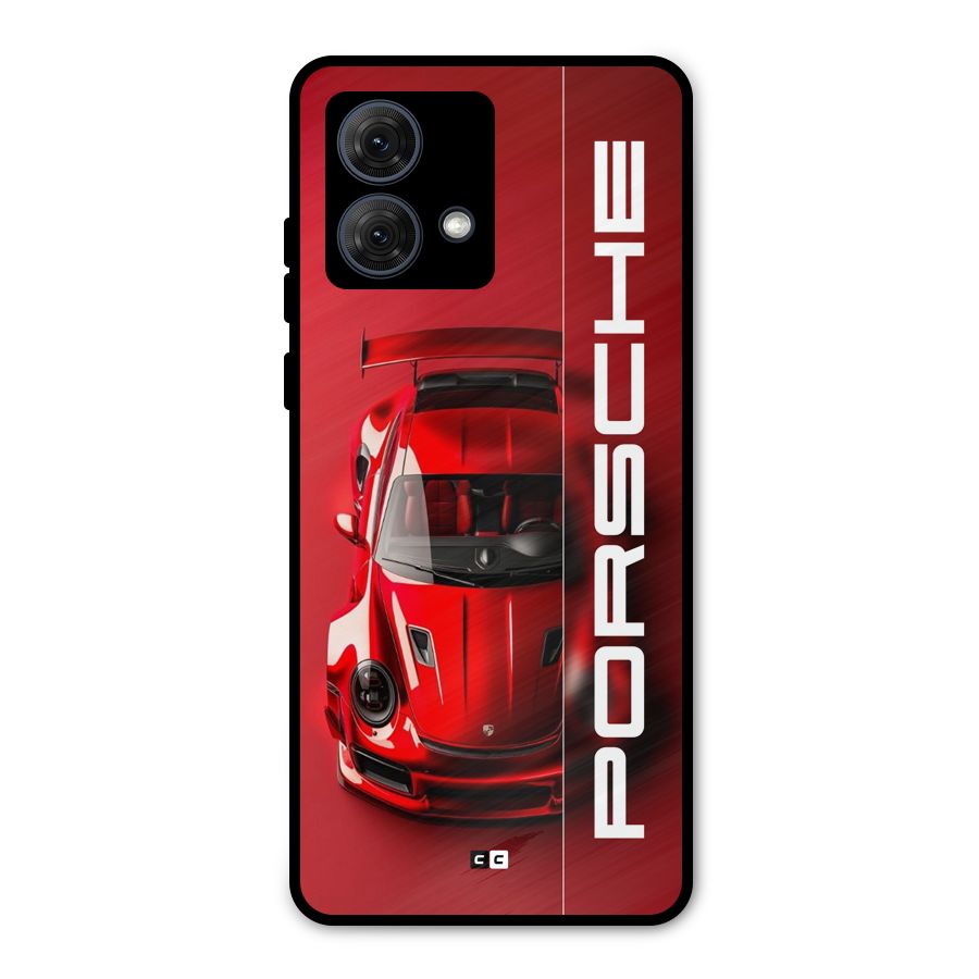 Red Porsche Metal Back Case for Moto G84