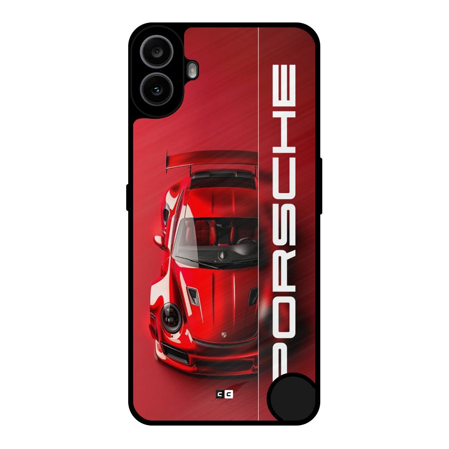 Red Porsche Metal Back Case for Nothing CMF Phone 1