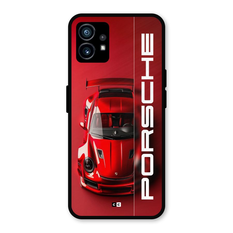Red Porsche Metal Back Case for Nothing Phone 1